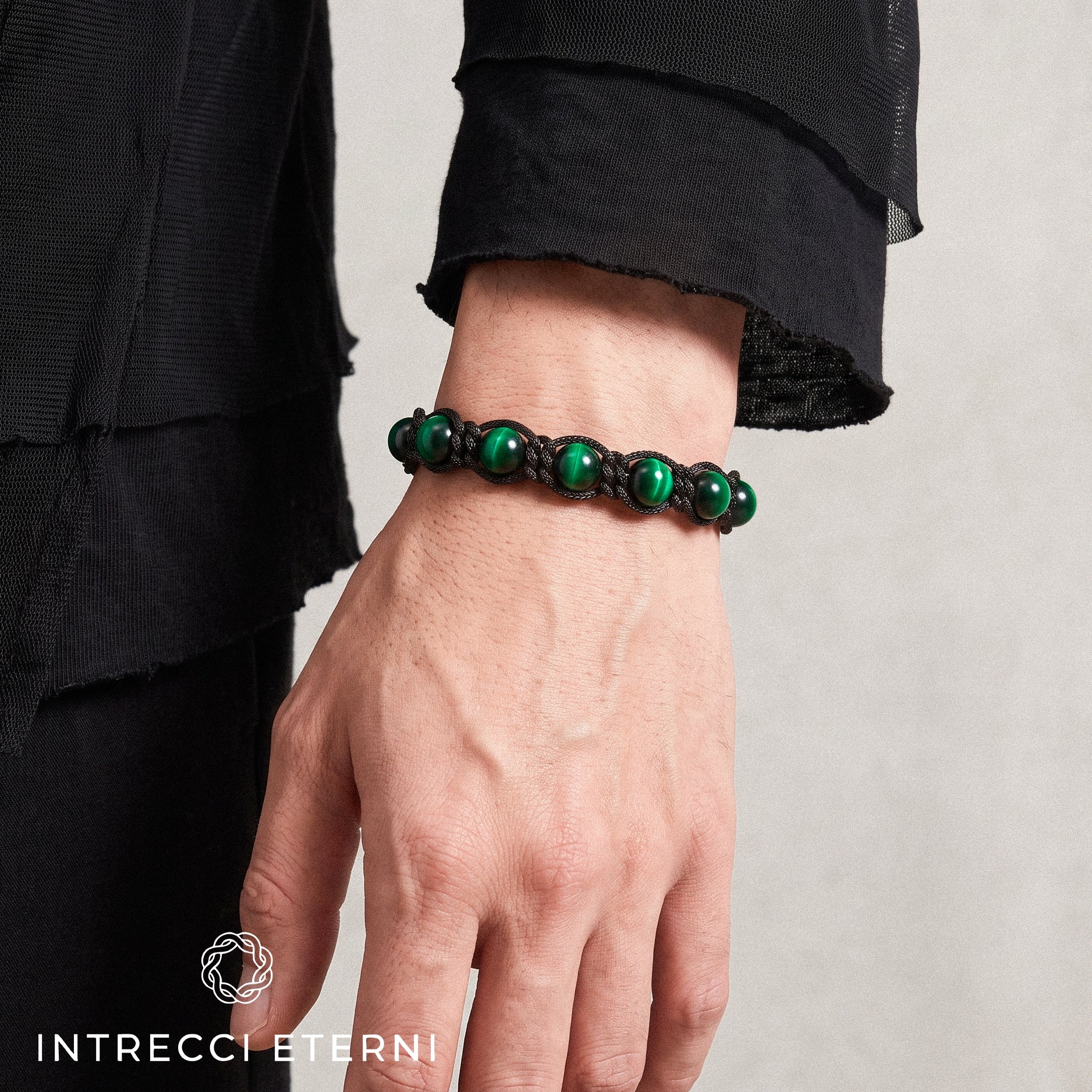 BRACCIALE PIETRE SIRIO BLACK/GREEN